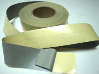 Adhesive reflective tape on the foil